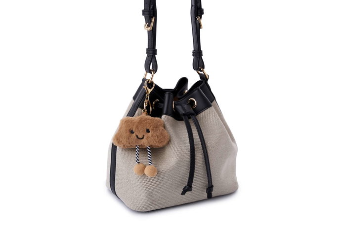 Lucky Bees Vera Bolsa de Hombro Negro y Crema